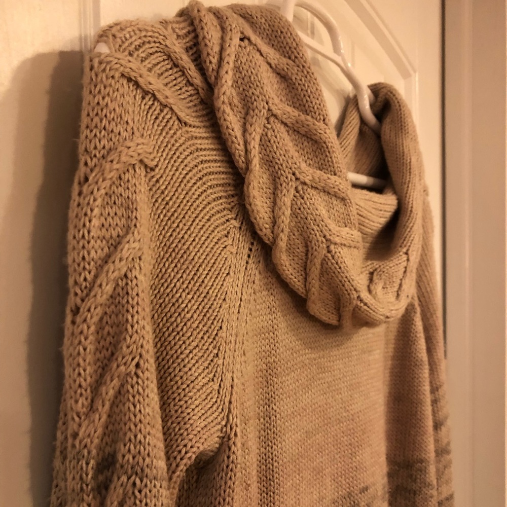 Beautiful ombre knit cowl-neck sweater